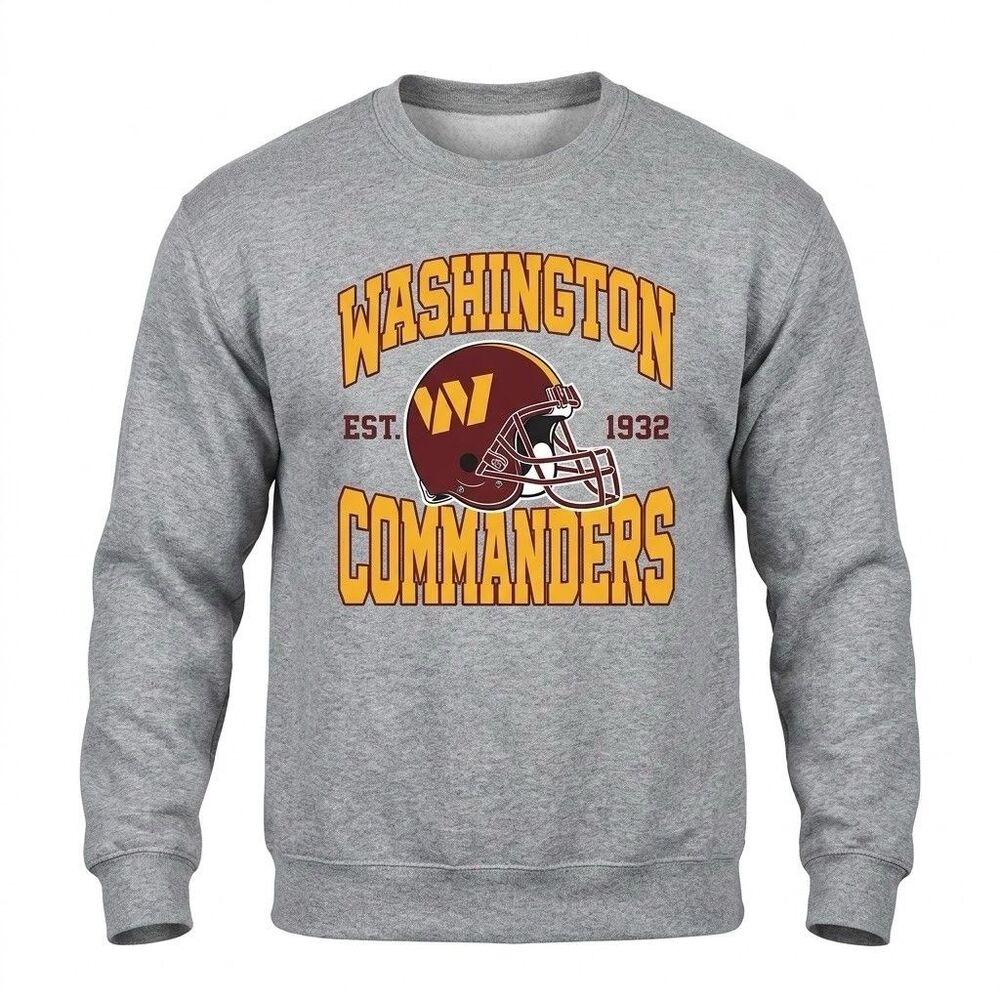 NWT NFL Team Apparel Washington Commanders Grey Crewneck Sweatshirt Large
